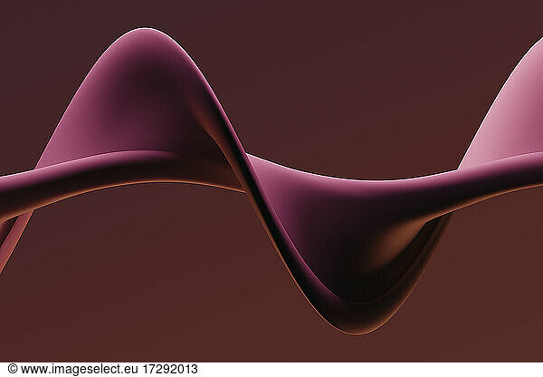 Dreidimensionales Rendering einer rosafarbenen verdrehten Form