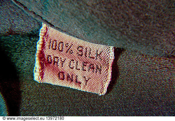 Dry Clean Only Label