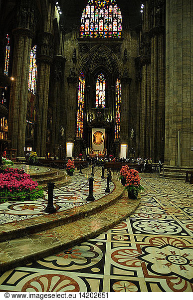 Duomo  interior  dome  Milan  Lombardy  Italy  Europe
