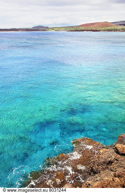 durchsichtig transparent transparente transparentes Wasser Amerika Ansicht Verbindung Bucht Hawaii Maui