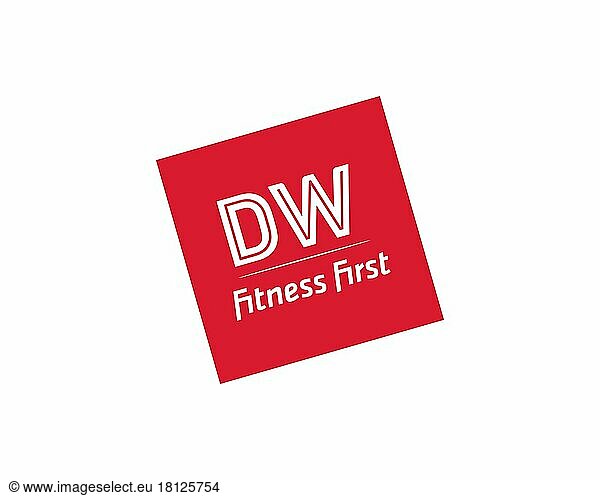 DW Sports Fitness  gedrehtes Logo  Weißer Hintergrund