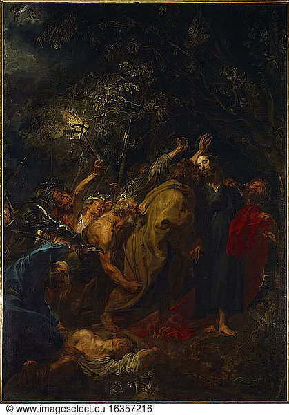 Dyck  Anthonis van 1599–1641.“Christ’s Arrest .Oil on canvas  344 × 249cm.Madrid  Museo del Prado.