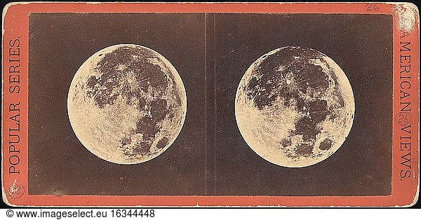 E. & H. T. Anthony 1816–1892.Full Moon: The Left Hand Moon was Photographed June 2d  1871. The Right Hand Moon was Photographed Aug. 29  1871.  Stereograph  1871.Albumen silver prints  8.6 × 17.5 cm.Inv. Nr. 1982.1182.291New York  Metropolitan Museum of Art.