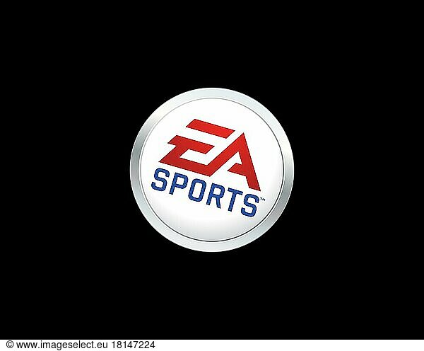 EA Sports  gedrehtes Logo  Schwarzer Hintergrund B