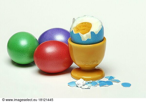 Easter eggs  Easter egg in egg cup  bowl  opened  peeled  egg  eggs  Easter  Easter  Easter  hen eggs  tradition  traditional  dyed  painted