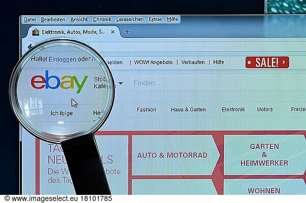 Ebay  homepage  Bildschirm  Lupe