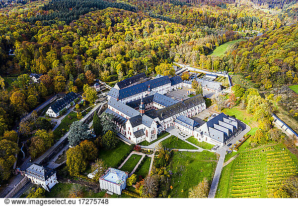 Eberbach Abbey surrounded with forests in Autumn