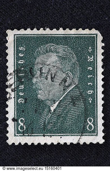 Ebert  Friedrich  4.2.1871 - 28.2.1925  deut. Politiker (SPD)  ReichsprÃ¤sident 1919 - 1925  Portrait  Briefmarke  Deutsches Reich  1920er Jahre