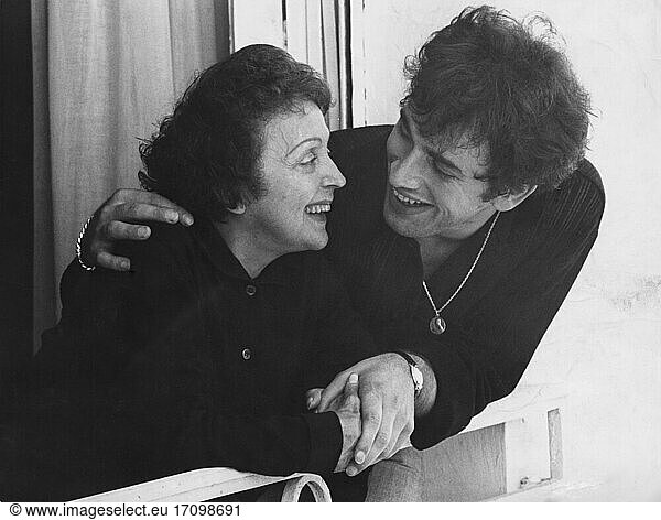 Edith Piaf (born Edith Giovanna Gassion)  French singer 
December 19  1915 Paris / Belleville – October 11  1963 Grasse. Edith Piaf and Théo Sarapo  her later husband. Photo  undated (probably March 1962).