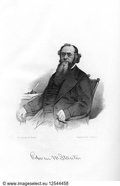 Edwin McMasters Stanton  amerikanischer Rechtsanwalt und Politiker  1862-1867. Künstler: Brady