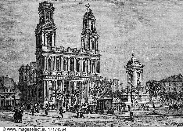 Eglise saint sulpice  1792-1804  histoire de france par henri martin  editeur furne 1850.