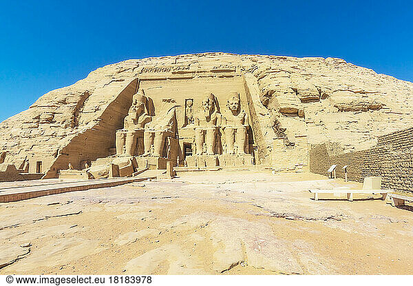 Egypt  Aswan Governorate  Entrance of Great Temple of Rameses II