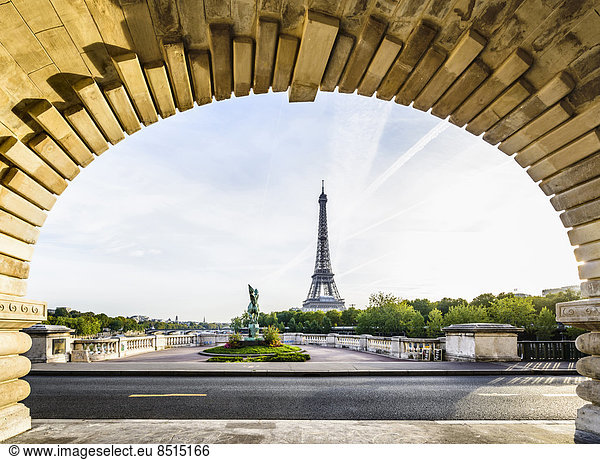 Eiffel Tower from arch  Paris  France