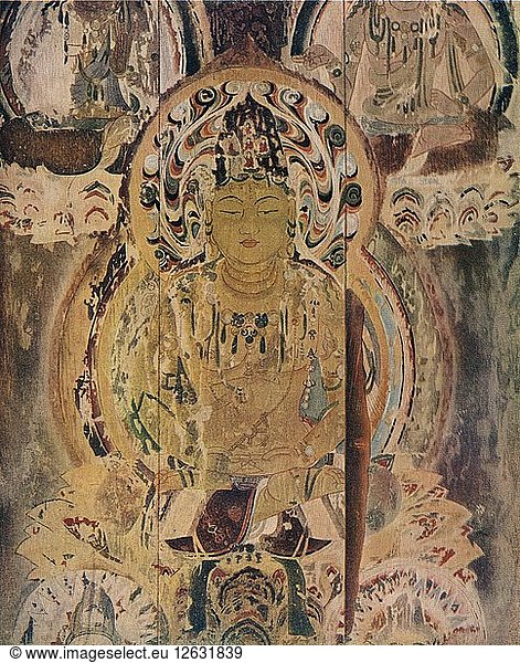 Ein Gemälde auf dem Hauptpfeiler der Pagode im Daigoji-Kloster  ca. 13. Jahrhundert. Künstler: Unbekannt.