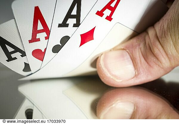 Ein gewinnendes Blatt bei einem Kartenspiel.