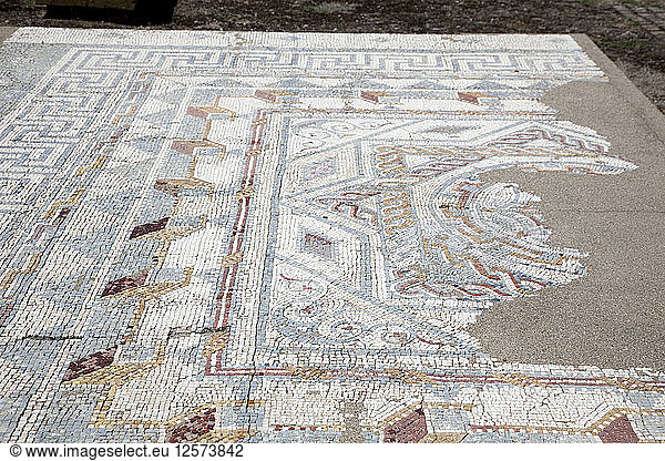 Ein Mosaikboden im Haus des Hakenkreuzes  Conimbriga  Portugal  2009. Künstler: Samuel Magal