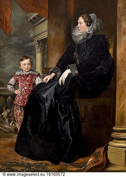 Eine genuesische Adlige und ihr Sohn  Sir Anthony van Dyck  um 1626  National Gallery of Art  Washington DC  USA  Nordamerika.