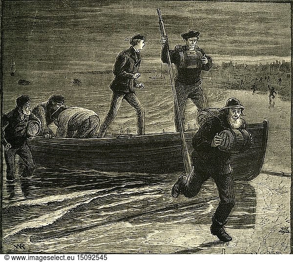 Eine Schmuggelexpedition   1881. Schöpfer: Unbekannt.