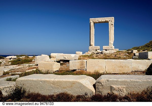Eingang Ruine Insel Griechenland Naxos Ägäisches Meer Ägäis griechisch