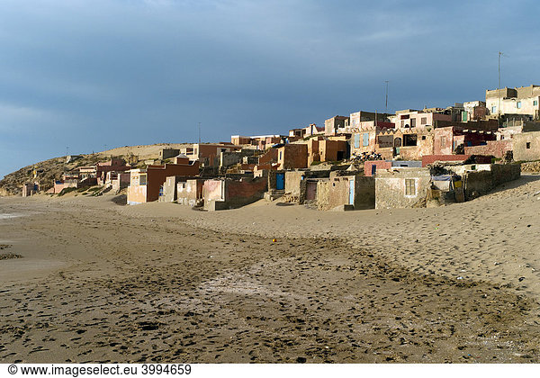 Einsames Fischerdorf DOURIYA als Touristenattraktion im Massa Nationalpark,  Souss-Massa-Dr‚a,  Marokko,  Afrika