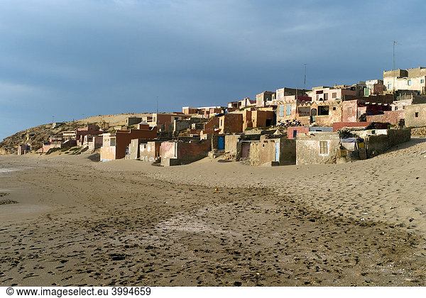 Einsames Fischerdorf DOURIYA als Touristenattraktion im Massa Nationalpark Souss-Massa-Dr‚a Marokko Afrika