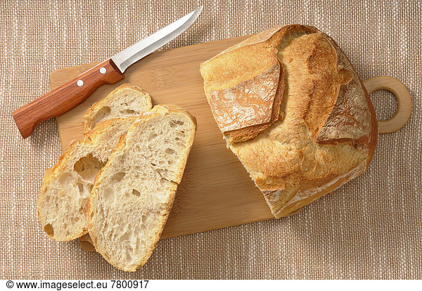 einsteigen  Brot  schneiden  Messer  über  Ansicht