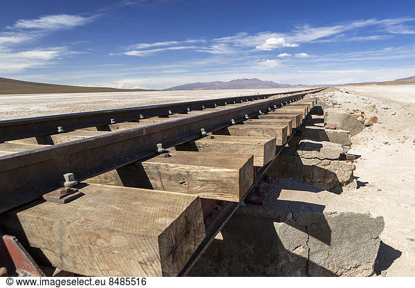 Eisenbahnschienen  Altiplano-Hochland  Anden  Bolivien