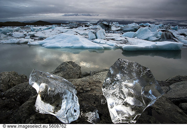 Eiskristalle Gletscherlagune Jökuls·rlÛn Vatnajökull Gletscher Austurland Ost-Island Island Europa