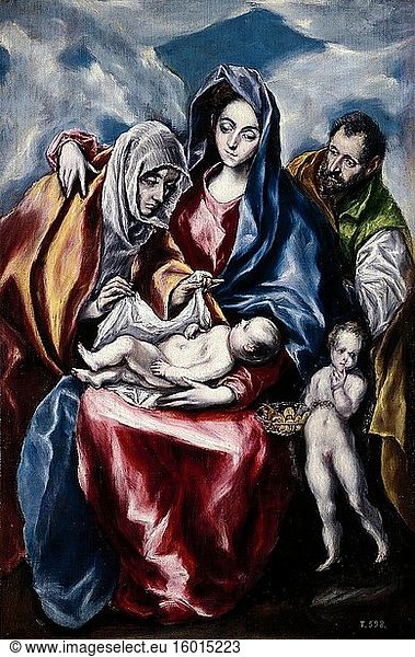 El Greco Die Heilige Familie mit der Heiligen Anna und dem Heiligen Johannes 1600 Prado Museum - Madrid.