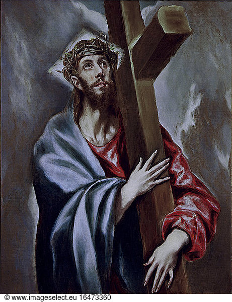 El Greco orig. Domenikos Theotokopoulos c. 1541–1614.“Christ Carrying the Cross  c. 1600/05.Oil on canvas  108 × 78 cm.Inv. no. 822Madrid  Museo del Prado.