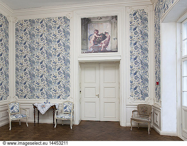 Elegant Room With Floral Wallpaper