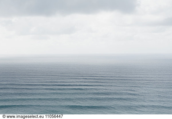 Elevated view of Pacific Ocean and waves