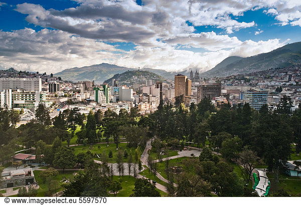 Elevated view of Quito  Ecuador