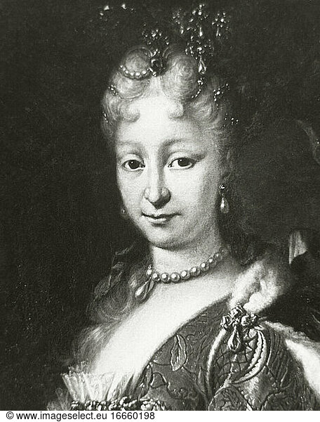 Elisabeth Farnese (1692-1766). Queen consort of Spain  wife of Philip V. Portrait. Engraving.