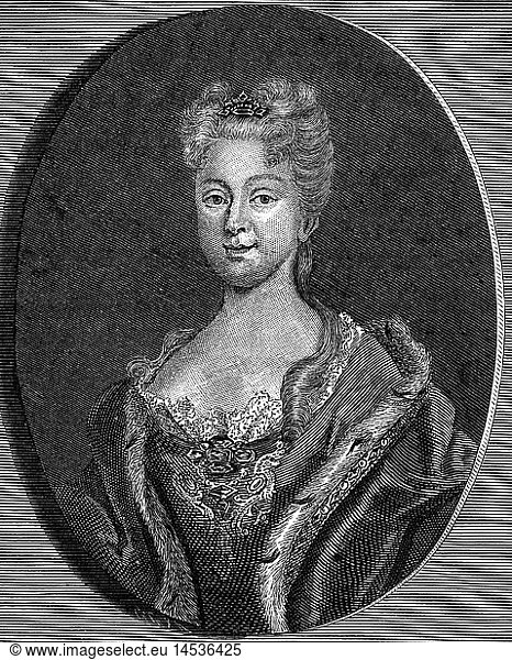 Elisabeth of Parma  25.10.1692 - 11.7.1766  Queen Consort of Spain 17.9.1714 - 11.7.1766  portrait  oval  contemporaneous copper engraving