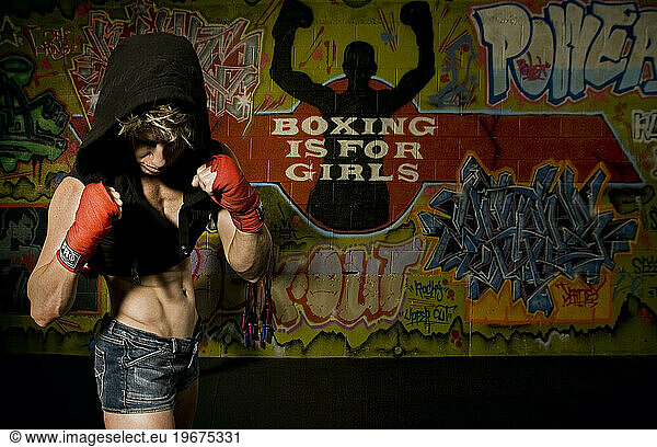 Eliza James working out at her boxing gym in Salt Lake City  Utah