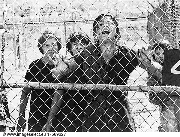 Elpidia Carillo (center)  on-set of the Film  'The Border'  Universal Pictures  RKO Pictures  1982