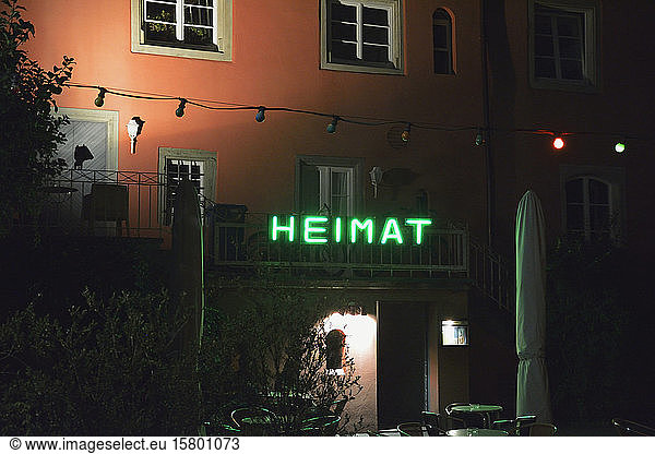 Empty bar 'Heimat' at night