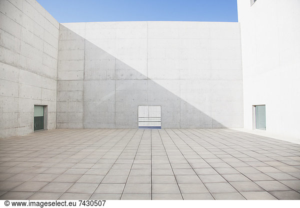 Empty concrete courtyard