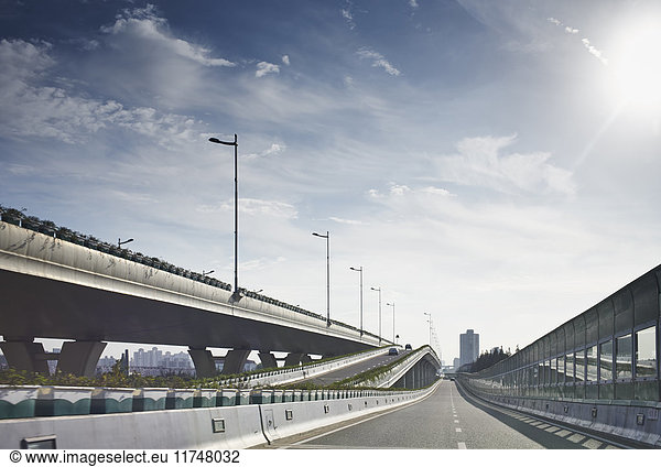Empty flyover and highway  Shanghai  China