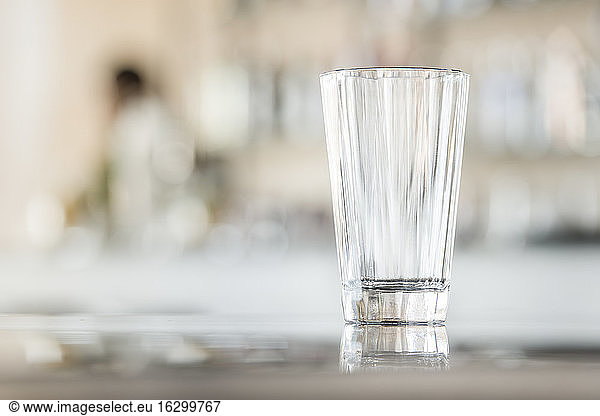 Empty glass in a bar