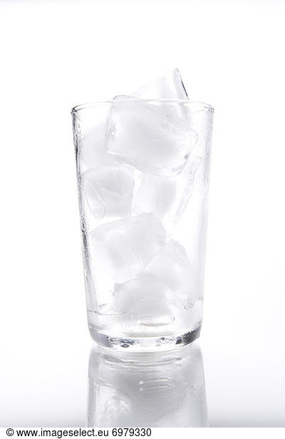 Empty Glass With Ice Cubes