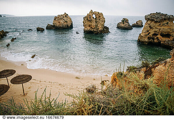 empty little beach in Algarve