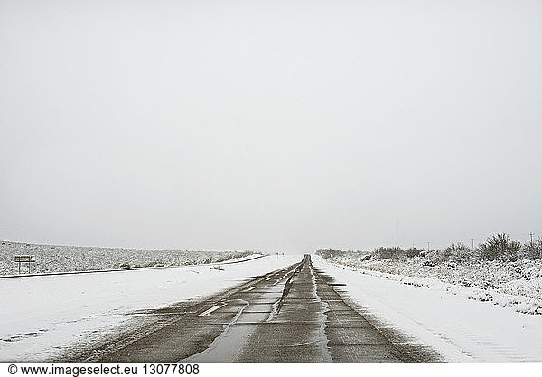 Empty road in winter