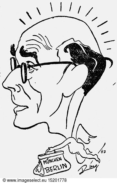 Engel  Erich  14.2.1891 - 10.5.1966  dt. Theater- und Filmregisseur  Portrait  Karikatur von Gehring