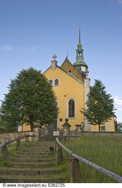 Engelkirche church  Hinterhermsdorf  Hintere Saechsische Schweiz  Saxon Switzerland  Saxony  Germany  Europe