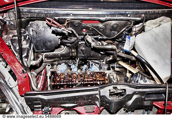 Engine compartment of a car