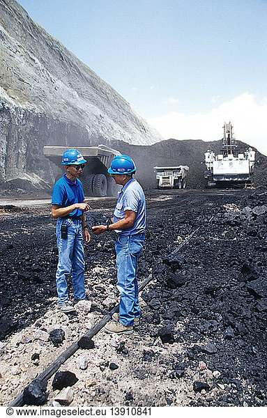 Engineer with coal sample