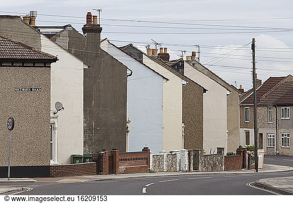England  Hampshire  Portsmouth  View of terraced houses at Southsea