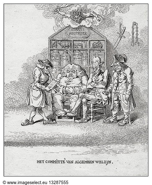 Engraving of a surgeon and patient